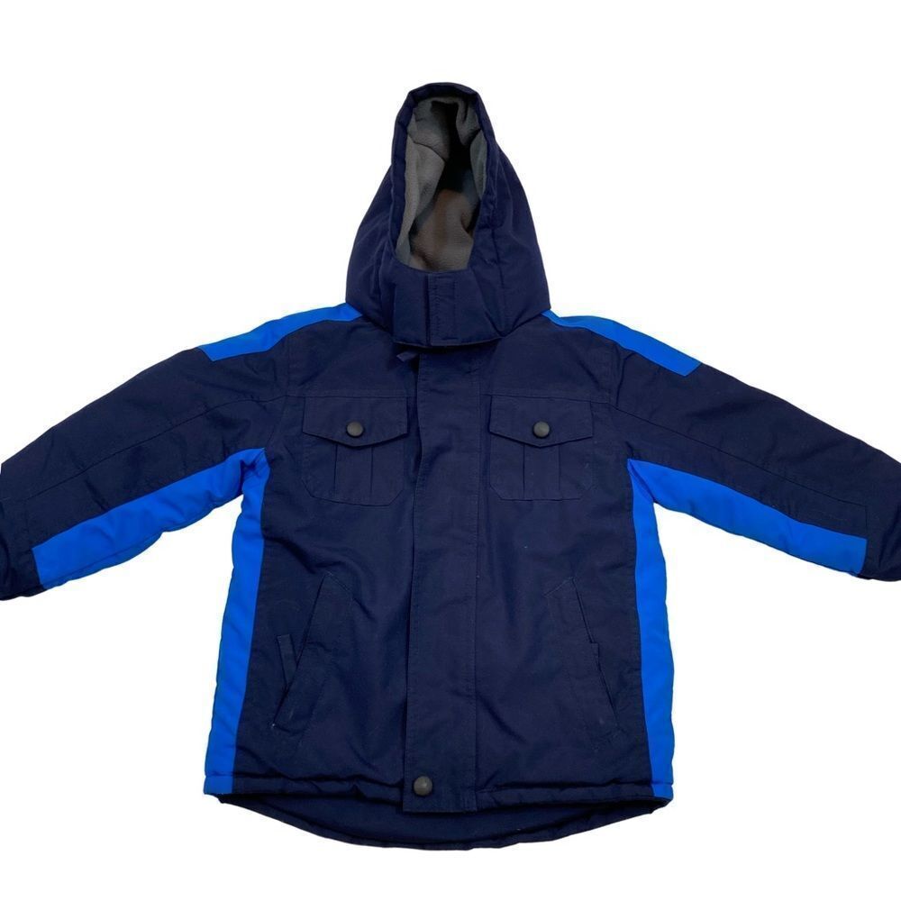 WonderKids Boys 4T Blue Two‎ Tone Hooded Winter Jacket